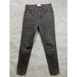 Dish Denim High Rise Skinny Jeans Womens 30 Black Faded Stretch Denim